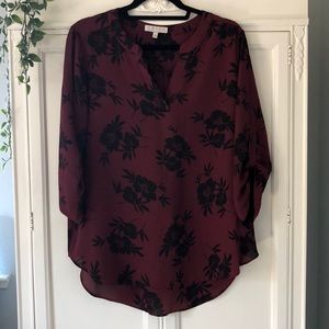 Maroon Floral Top